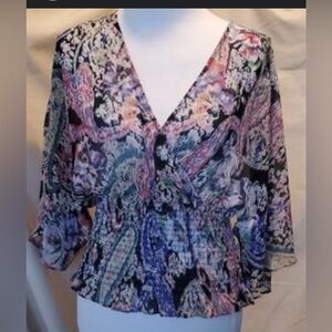 Large Sheer Top Bisou Bisou, Banded Waist